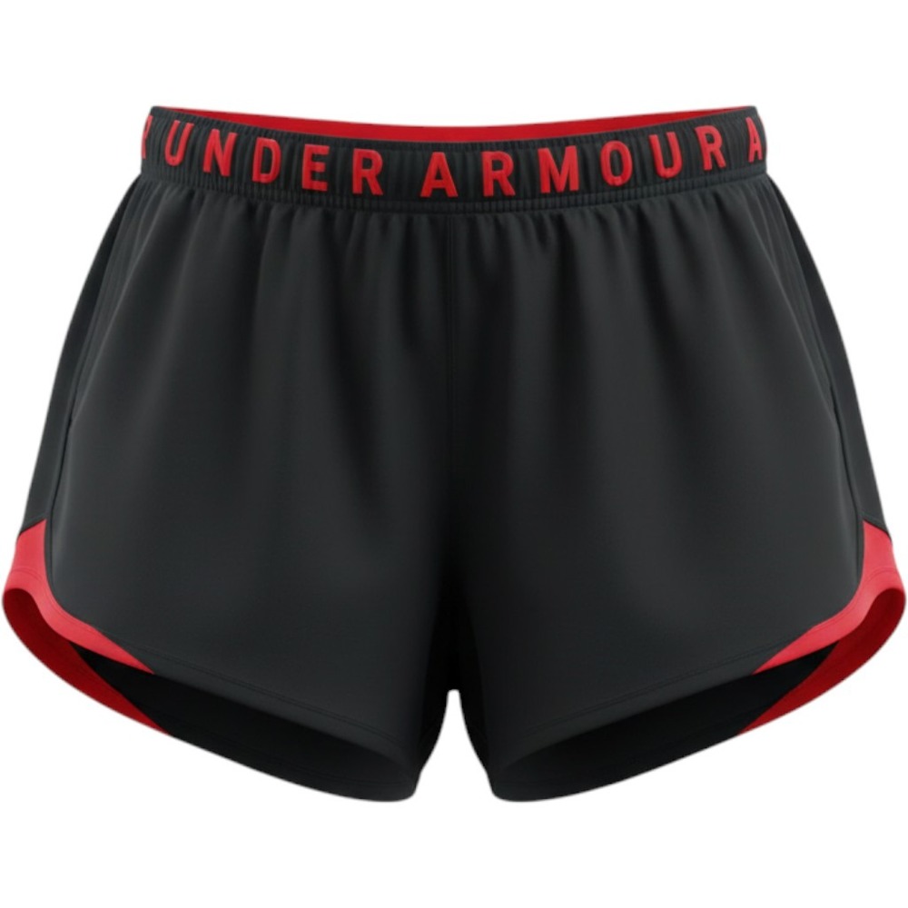 Under Armour HeatGear Athletic Shorts Womens Large Black Red Loose Fit Running